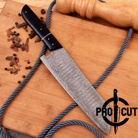 Pro Cut Soul Forge - Handmade Damascus Steel Japanese Chef Knife with Micarta Handle