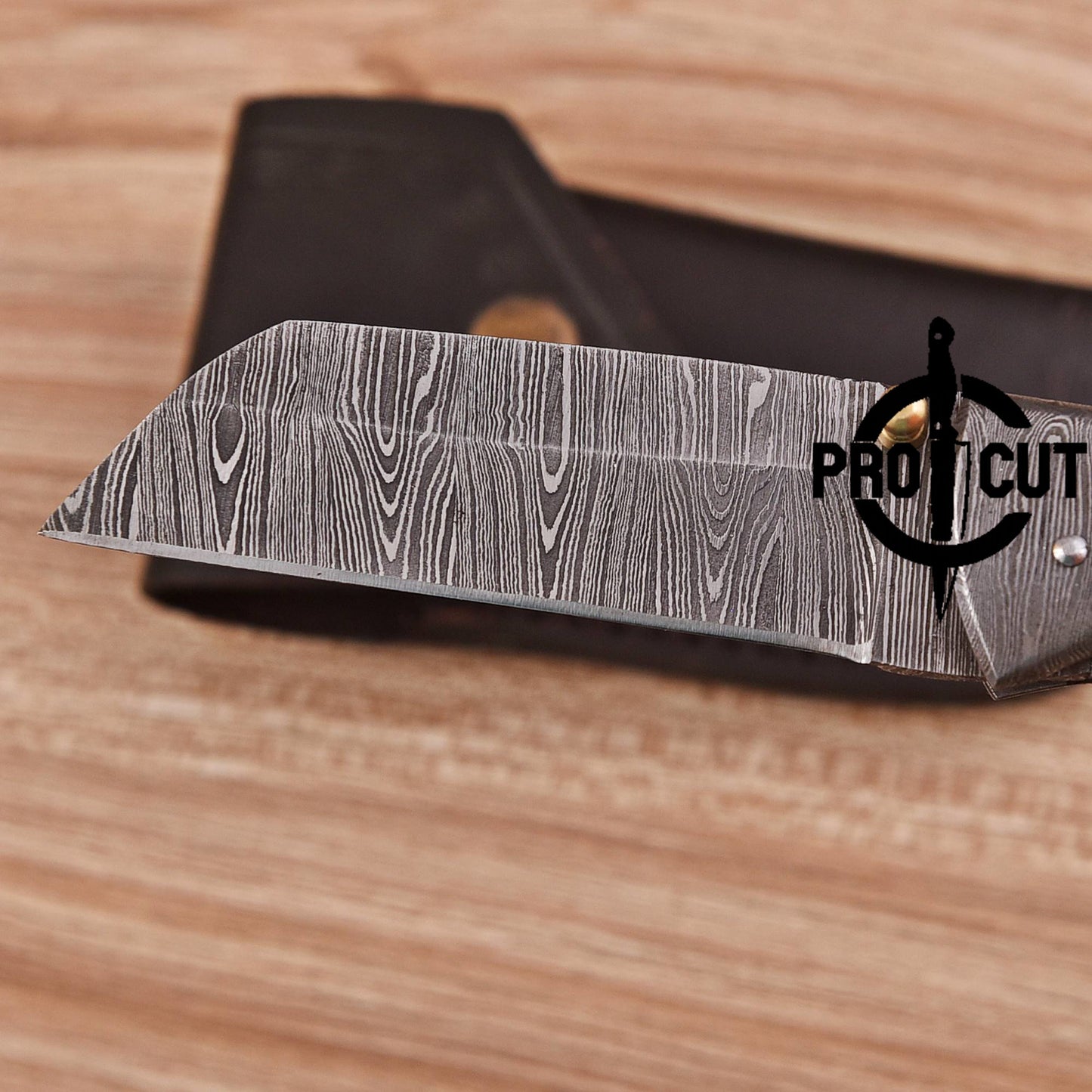 Pro Cut Handmade Damascus Steel Pocket Folding Knife with Dyed Camel Bone Handle