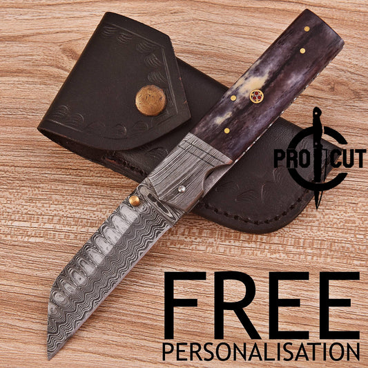 Pro Cut Tanto Style Damascus Steel Foldable EDC Pocket Knife for Every Carry Utility Tasks