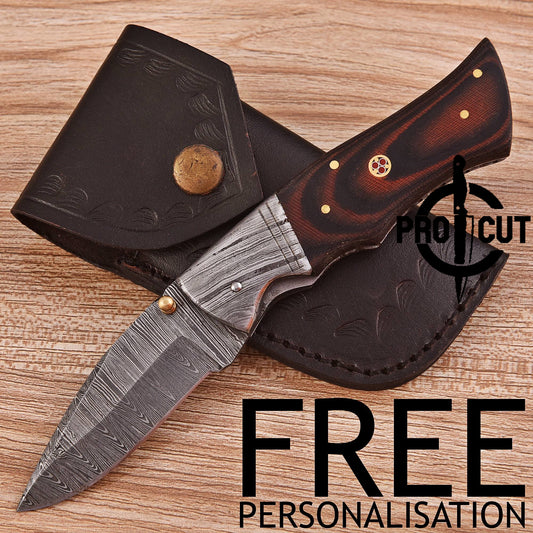 Pro Cut Outdoor Folding Knife | Durable Damascus Steel Blade