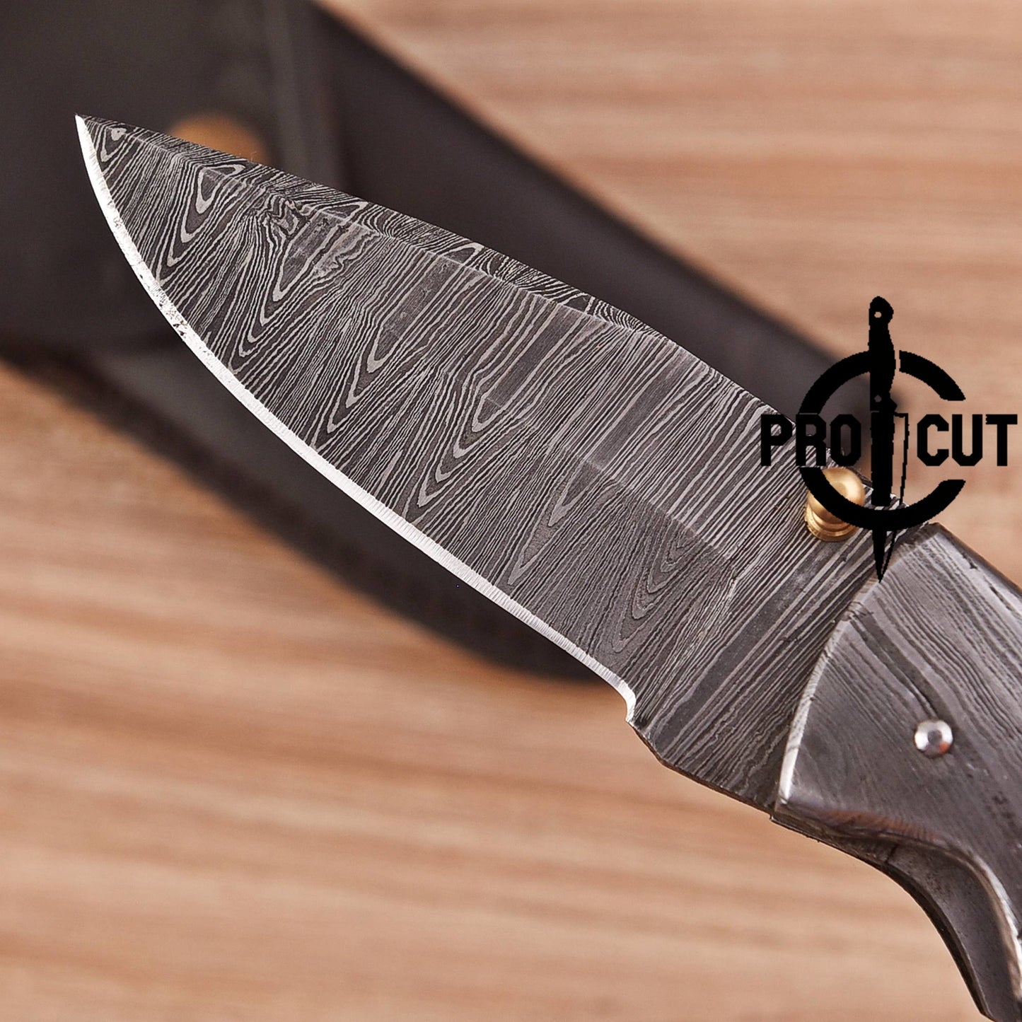 Pro Cut Outdoor Folding Knife | Durable Damascus Steel Blade