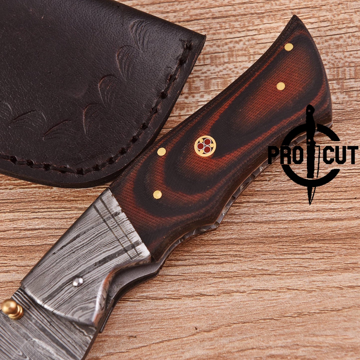 Pro Cut Outdoor Folding Knife | Durable Damascus Steel Blade