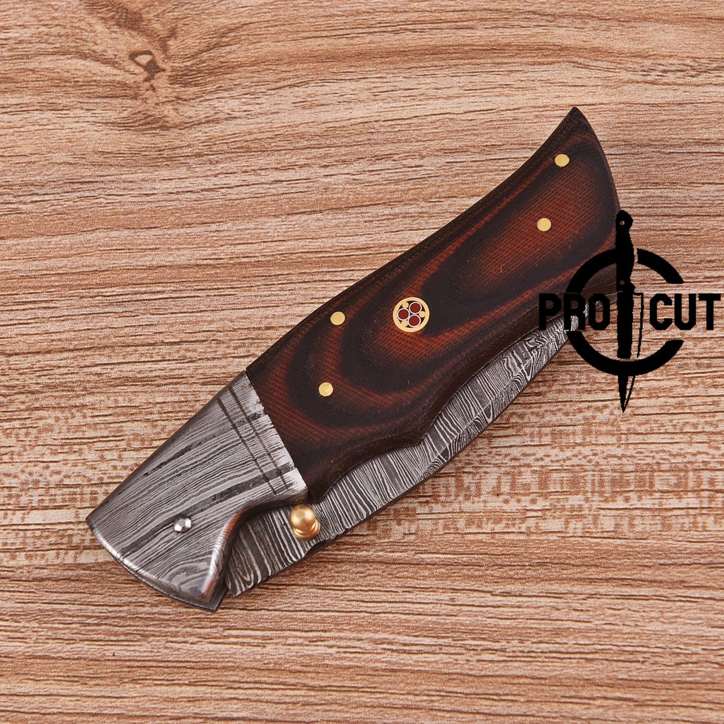 Pro Cut Outdoor Folding Knife | Durable Damascus Steel Blade