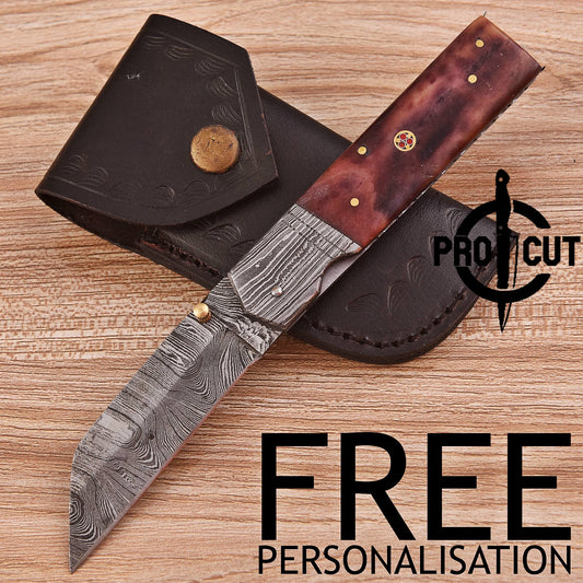 Pro Cut Outdoor Folding Knife | Durable Damascus Steel Blade