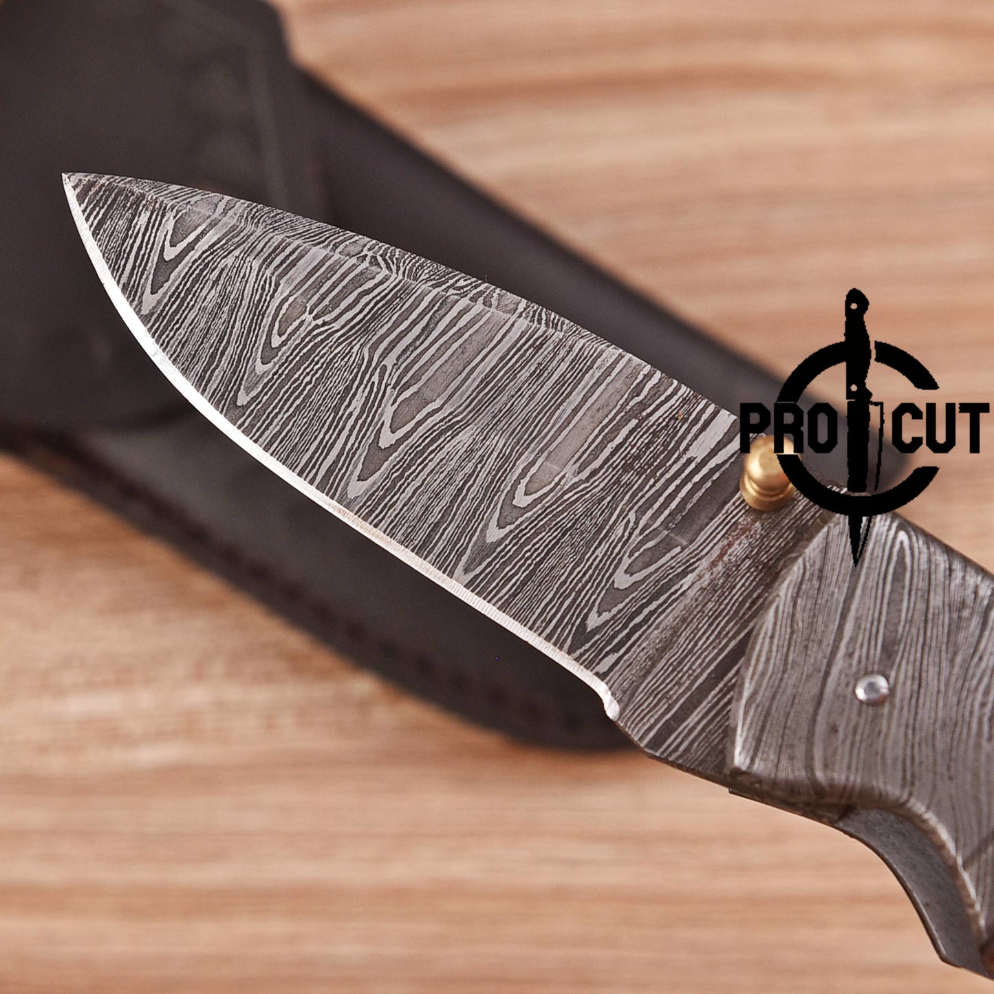 Lightweight Damascus Folding Knife | Pro Cut Everyday Carry with Camel Bone