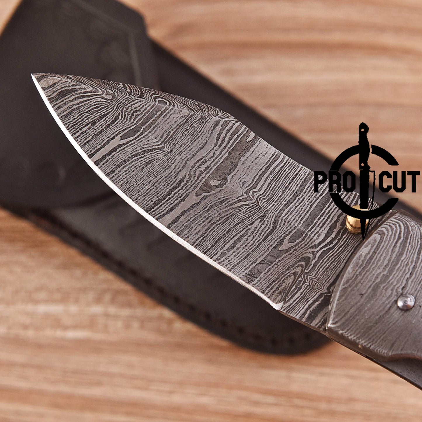 Damascus Hunter Folding Knife | Pro Cut Outdoor Classic Hunting Knife