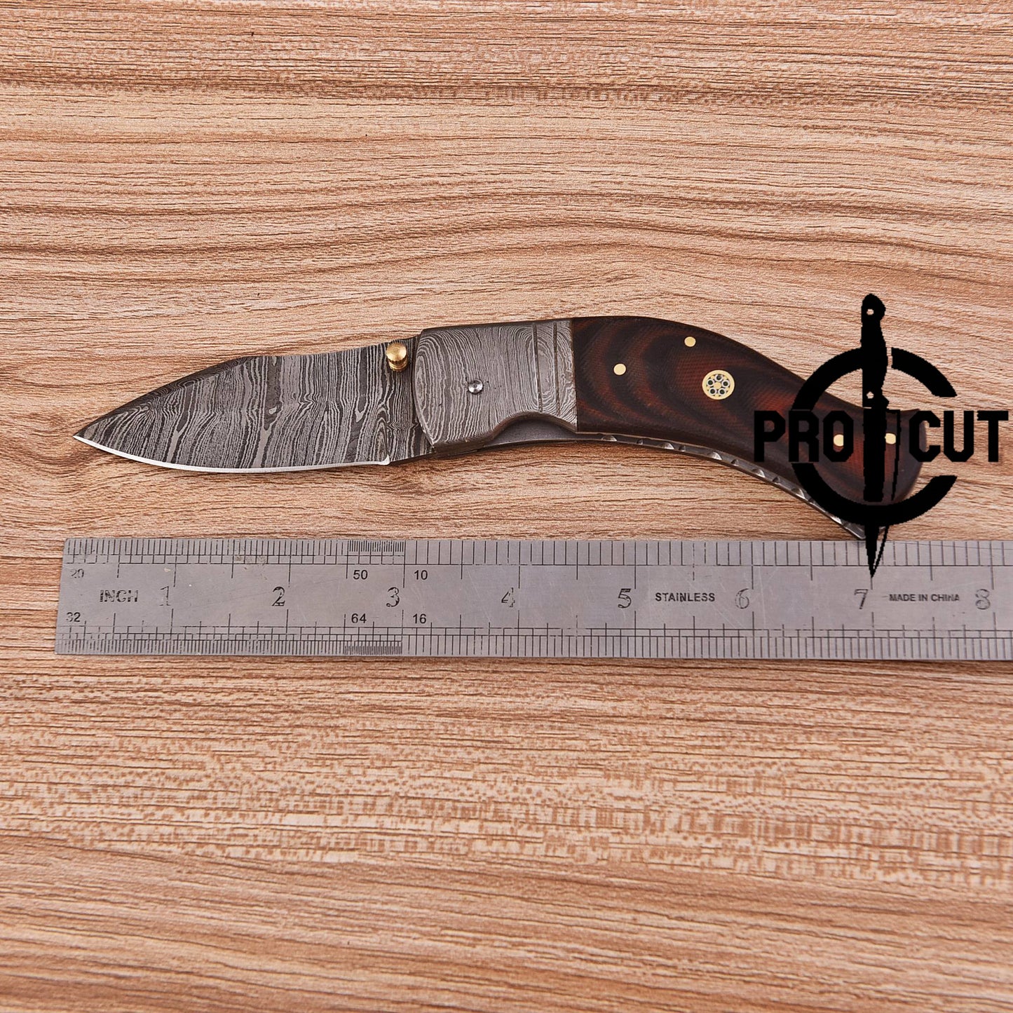 Damascus Hunter Folding Knife | Pro Cut Outdoor Classic Hunting Knife