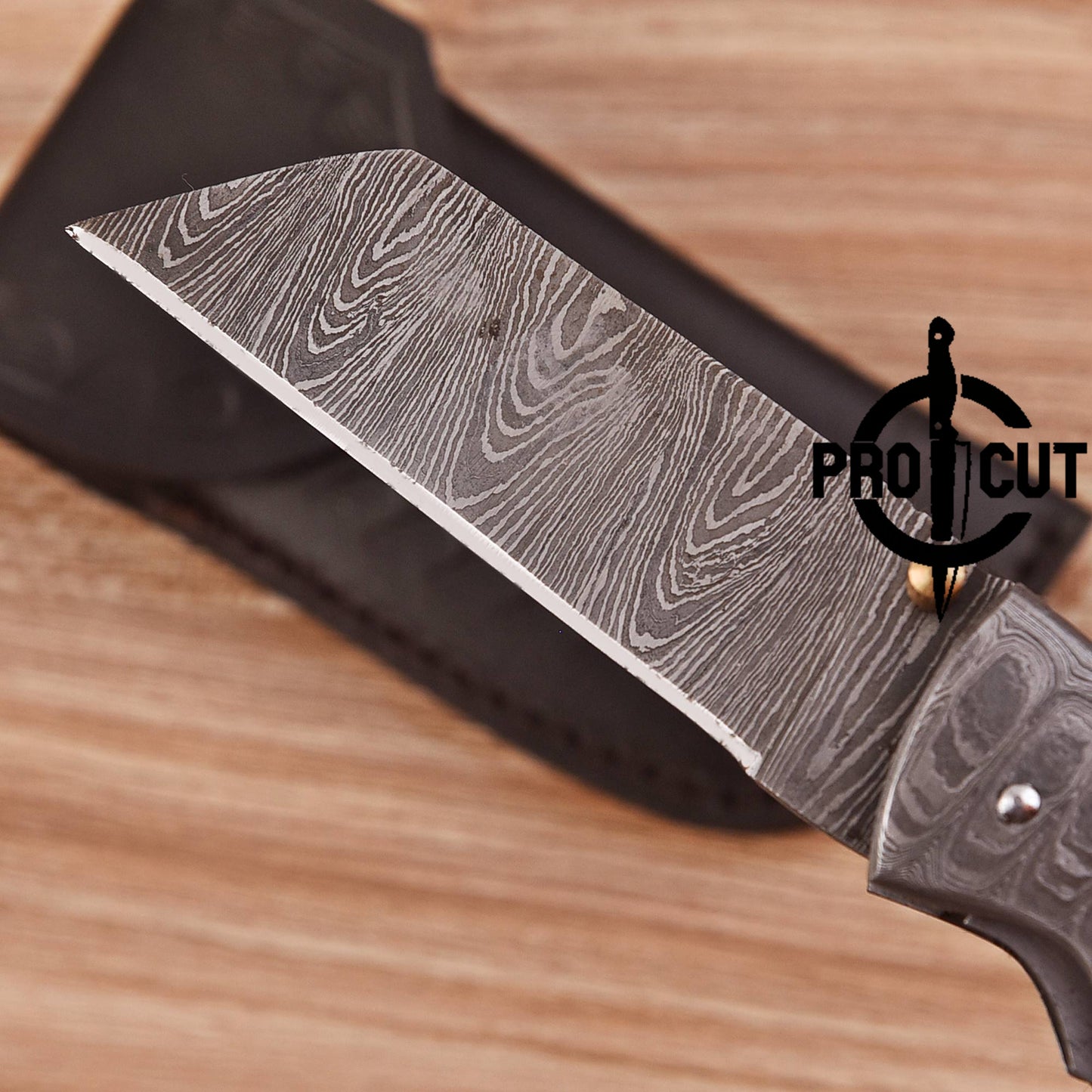 Pro Cut Hand Forged Damascus Steel Folding Pocket Knife - EDC Foldable Damascus Knife