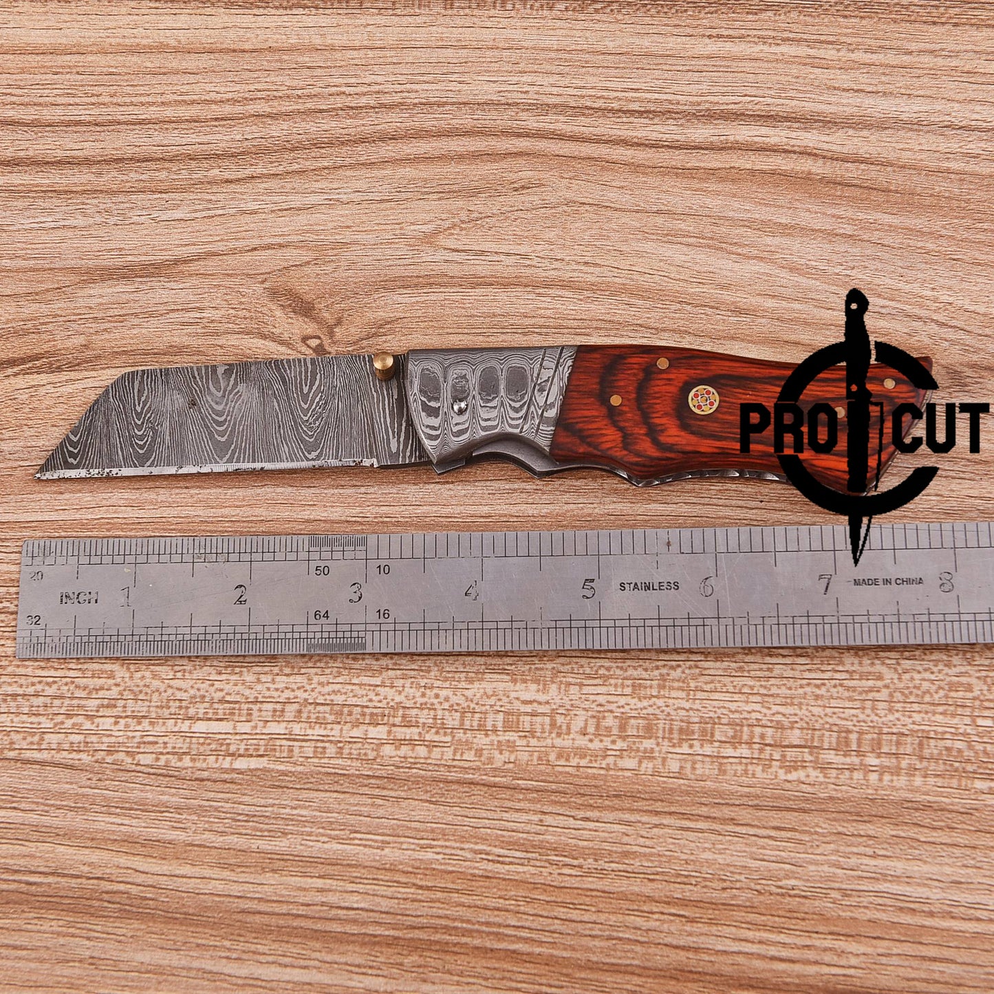Pro Cut Hand Forged Damascus Steel Folding Pocket Knife - EDC Foldable Damascus Knife