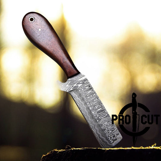 Pro Cut Handmade Cowboy Bull Cutter Knife with Horizontal Carry Pancake Sheath
