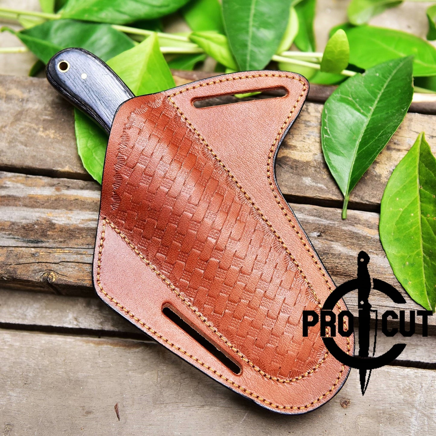 Pro Cut Damascus Steel Cowboy Bull Cutter with Black Stabilized Wood Handle, Cowboy Rasp Knives
