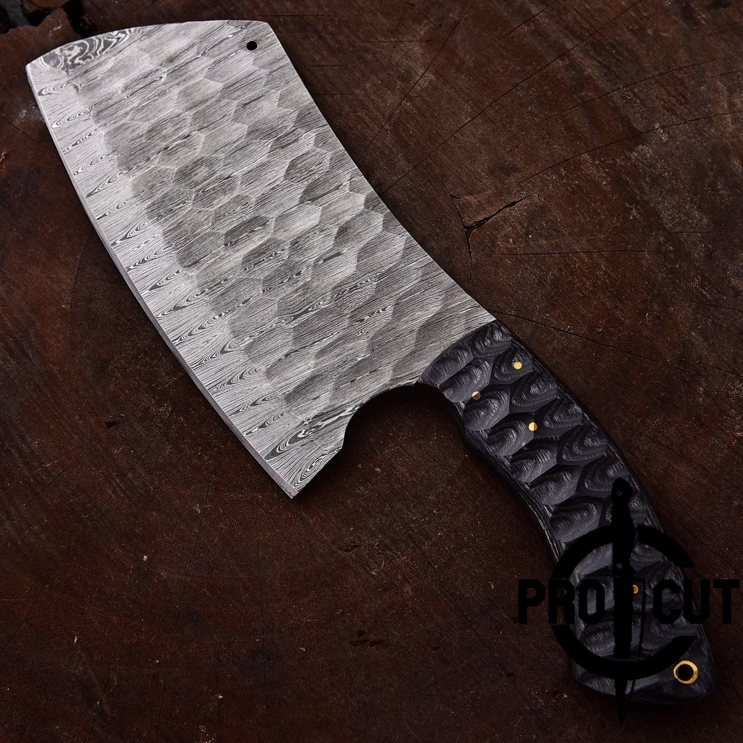 Pro Cut Premium Hand Forged Damascus Steel Cleaver Chef Knife, Heavy Duty Cleaver Knife