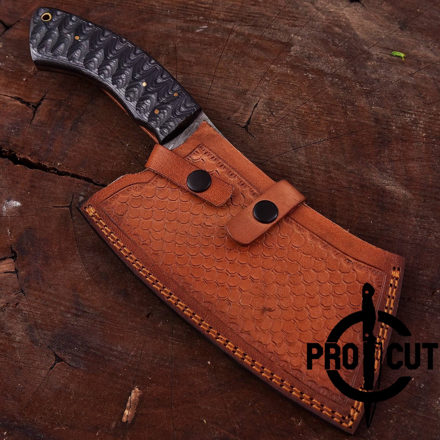 Pro Cut Premium Hand Forged Damascus Steel Cleaver Chef Knife, Heavy Duty Cleaver Knife