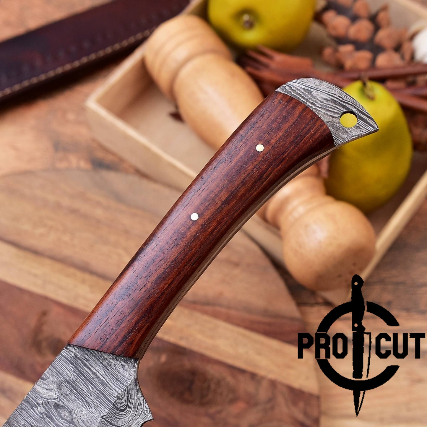 Pro Cut Premium Handmade Damascus Steel Full Tang Brisket Knife with Rosewood Handle