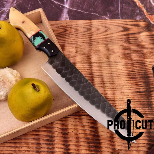 Pro Cut Premium Hand Forged Stainless Steel Kitchen Chef Knife with Sheath, Ideal Knife Gift for Men & Women