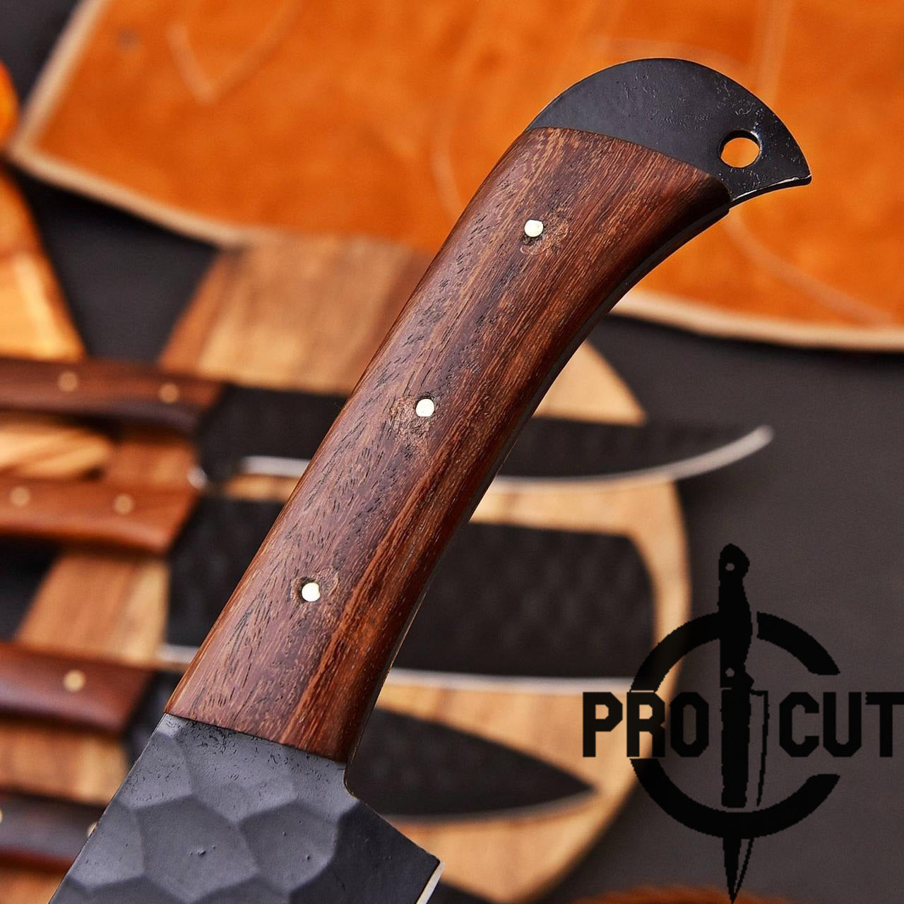 Pro Cut Obsidian Cut - Handmade Stainless Steel Chef Set with Rosewood Handle