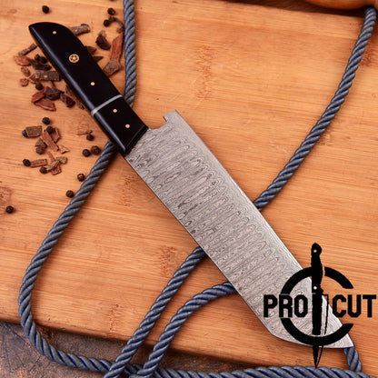 Pro Cut Soul Forge - Handmade Damascus Steel Japanese Chef Knife with Micarta Handle
