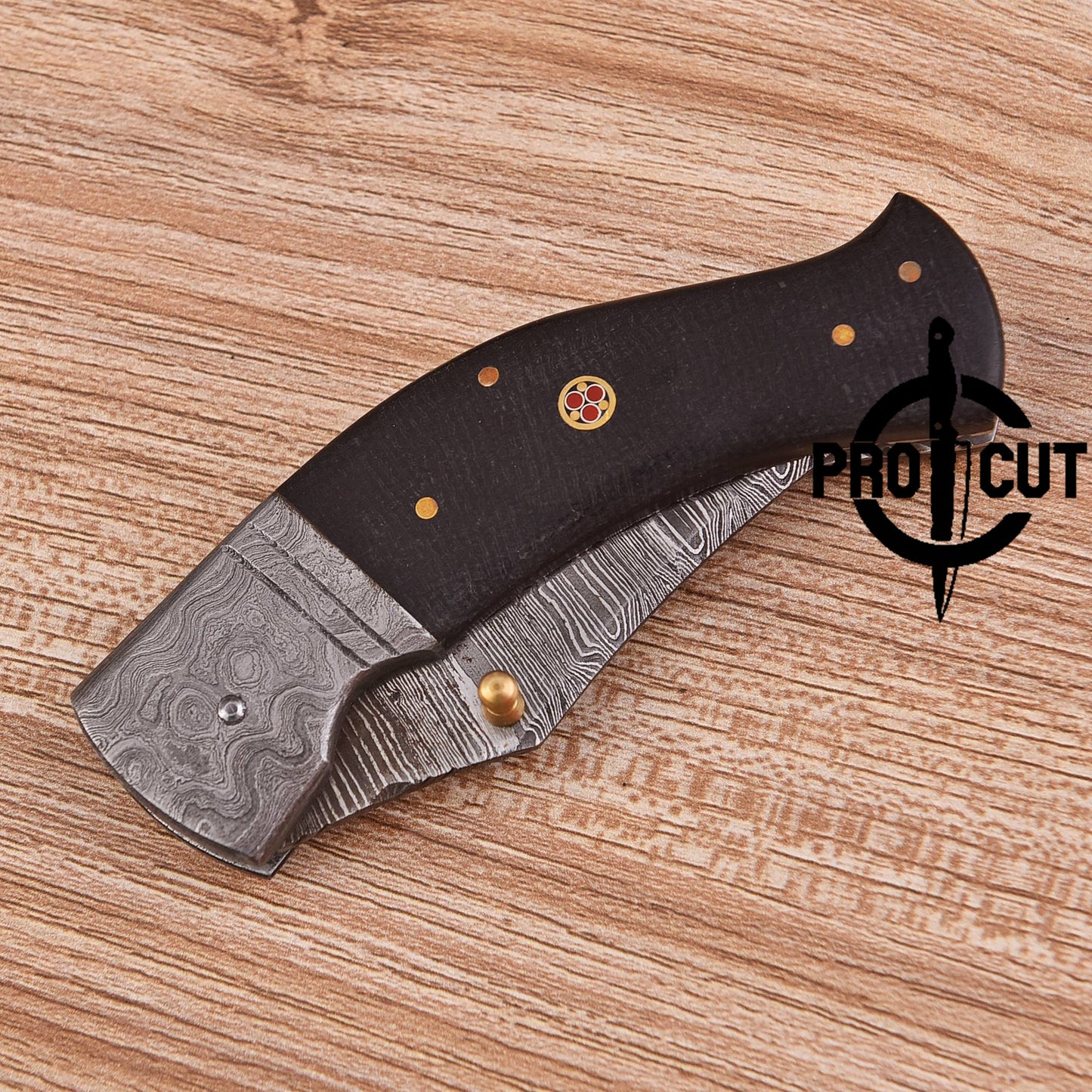 Pro Cut Handmade Damascus Steel Pocket Folding Knife with G10 Micarta Handle