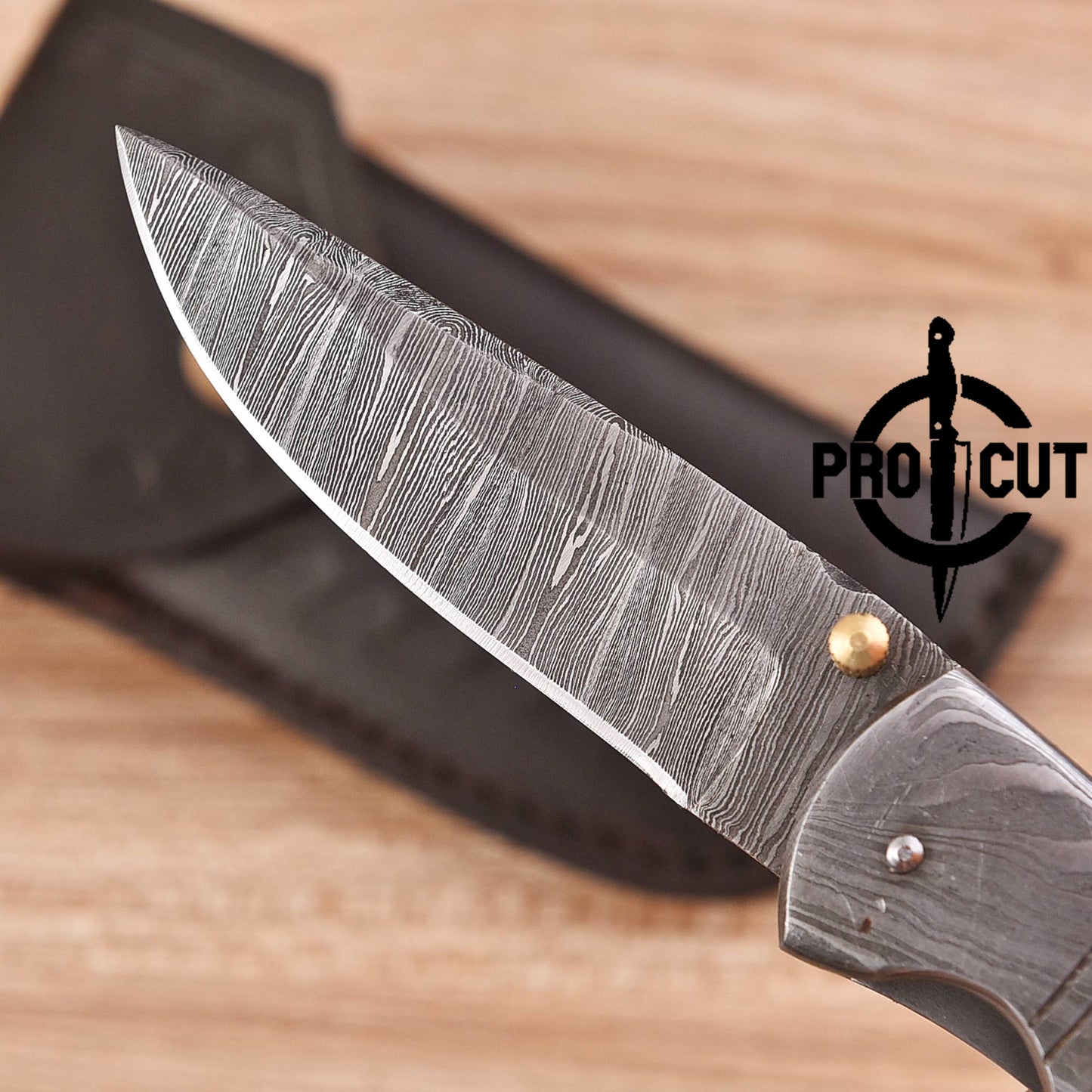 Pro Cut Hand Forged Folding EDC Pocket Knife with Camel Bone Handle