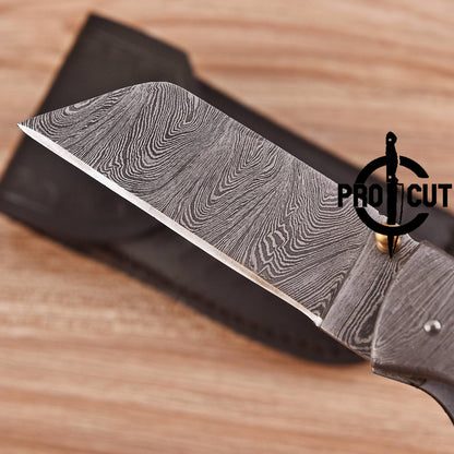 Pro Cut Hand Forged Folding EDC Pocket Knife with Dyed Camel Bone Handle