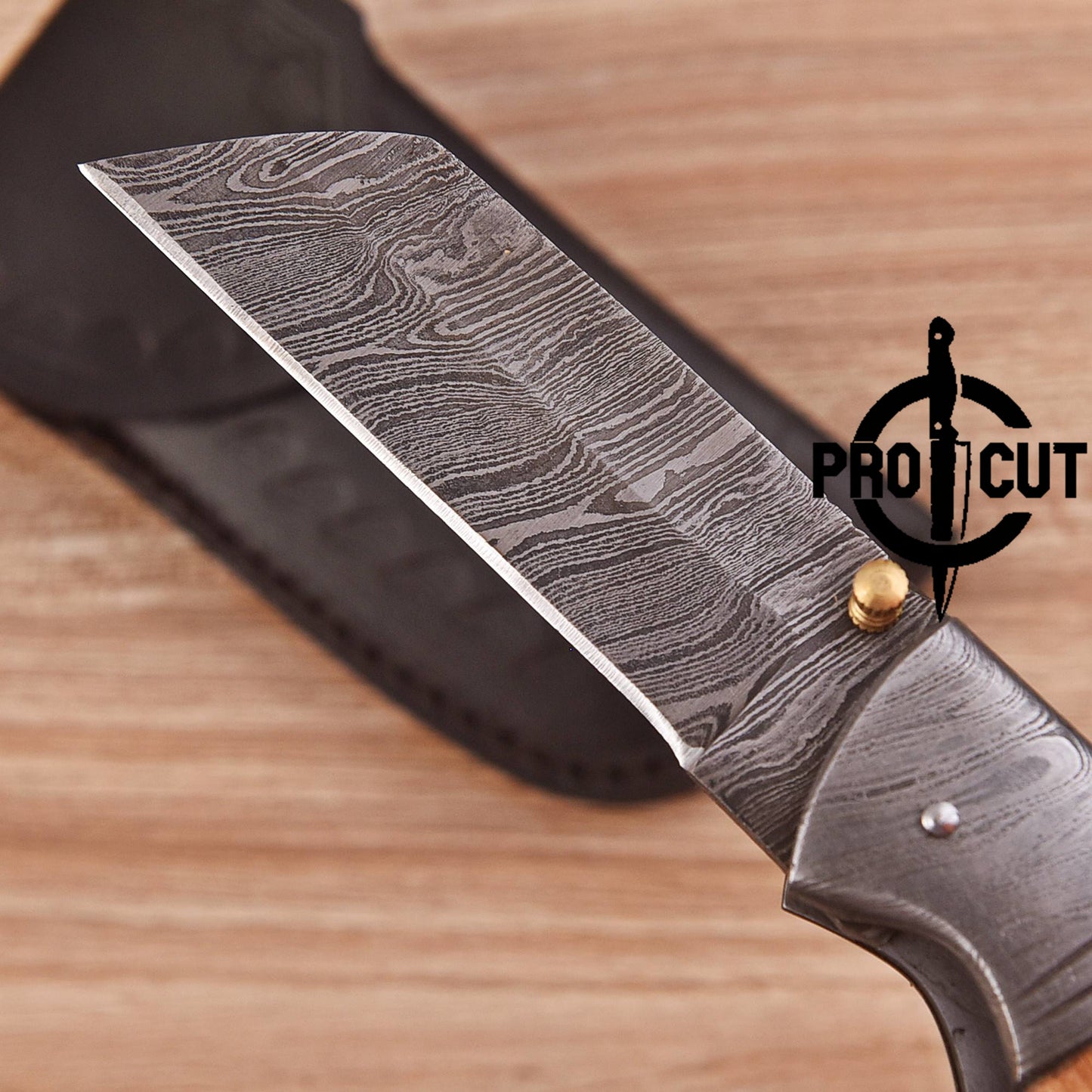 Pro Cut Tanto Blade Hand Forged Foldable Pocket EDC Knife with Olive Burl Handle