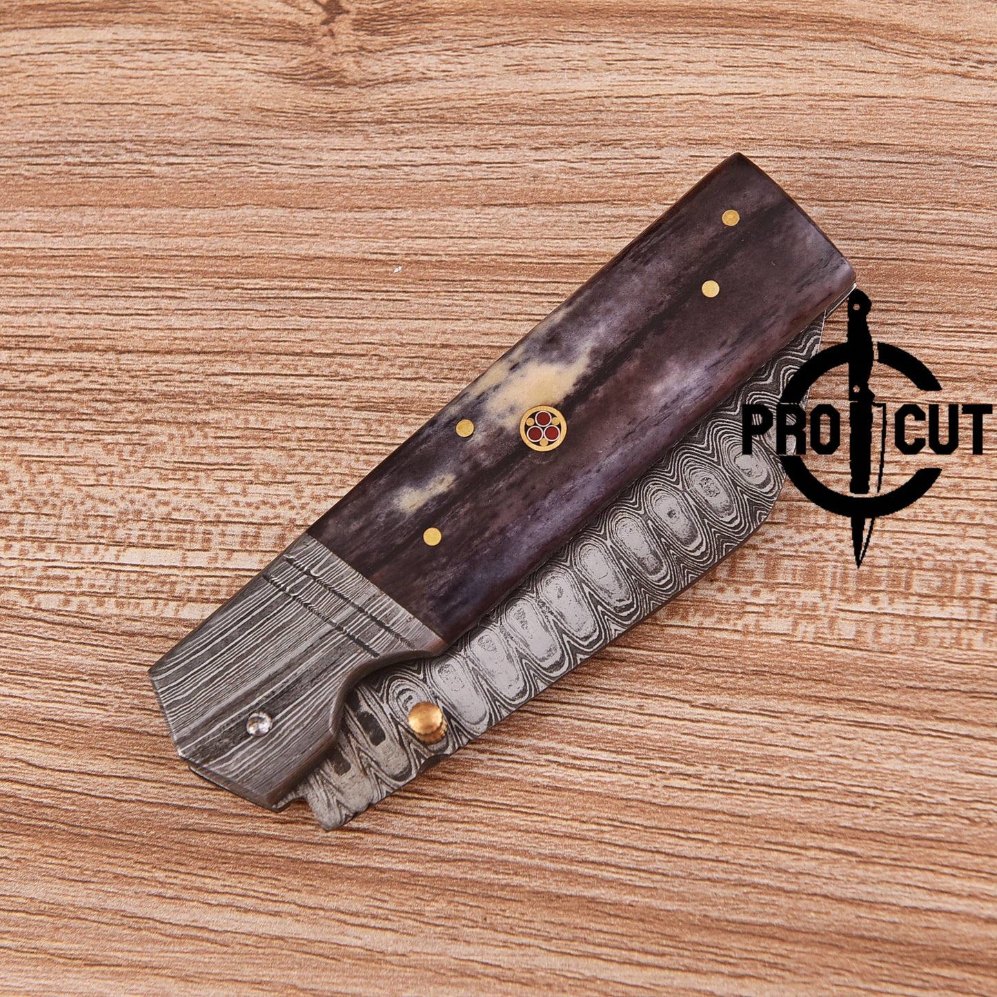 Pro Cut Tanto Style Damascus Steel Foldable EDC Pocket Knife for Every Carry Utility Tasks