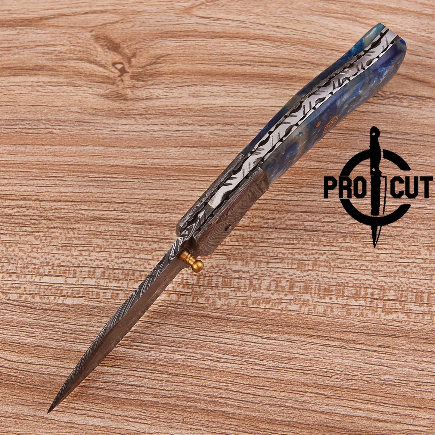 Pro Cut Handmade Damascus Steel Every Day Carry Folding Pocket Knife