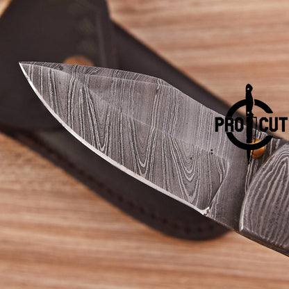 Pro Cut Handmade Damascus Steel Every Day Carry Folding Pocket Knife