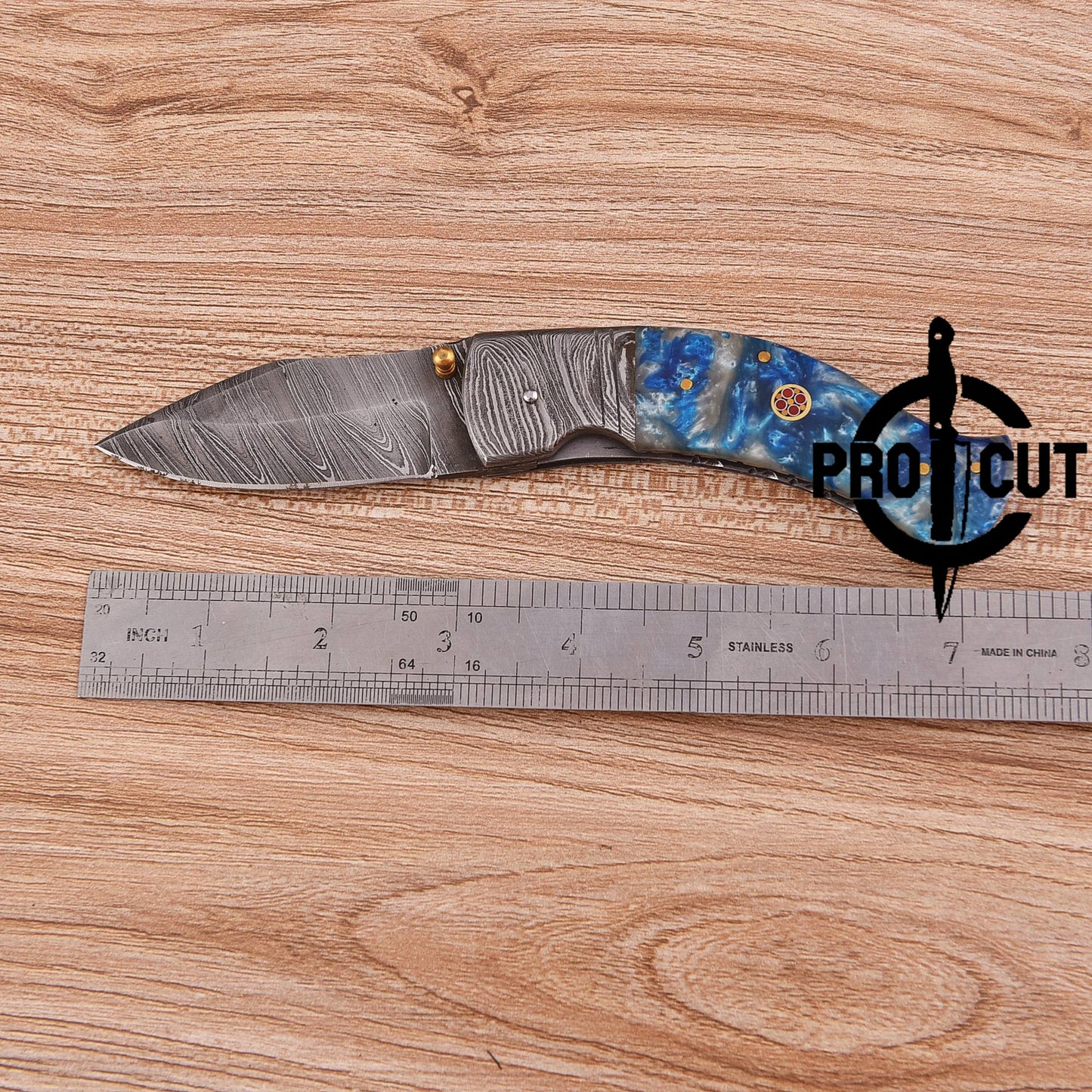Pro Cut Handmade Damascus Steel Every Day Carry Folding Pocket Knife