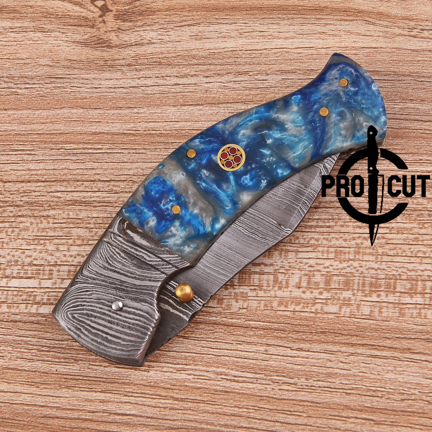 Pro Cut Handmade Damascus Steel Every Day Carry Folding Pocket Knife