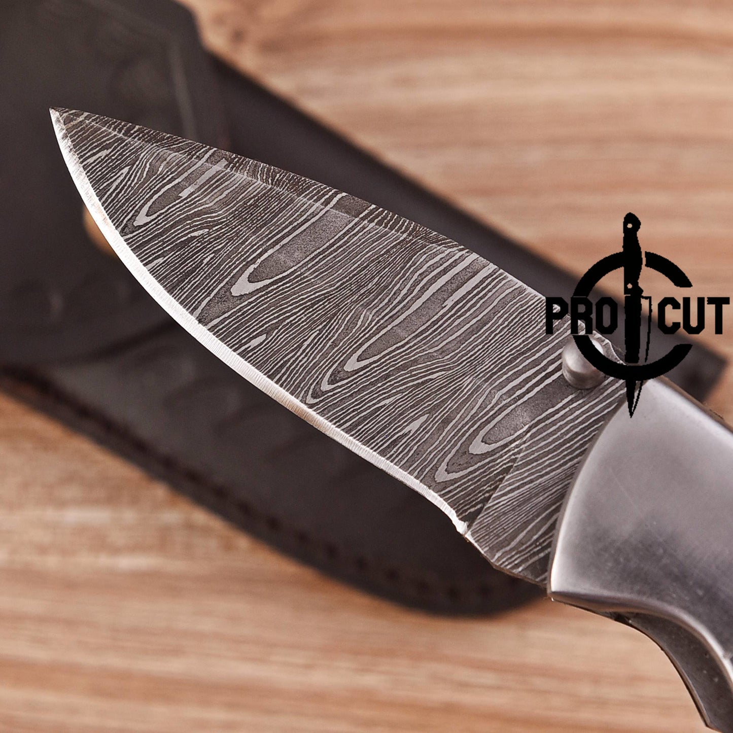 Pro Cut Handmade Damascus steel Folding Pocket knife with Dyed Camel Bone Handle