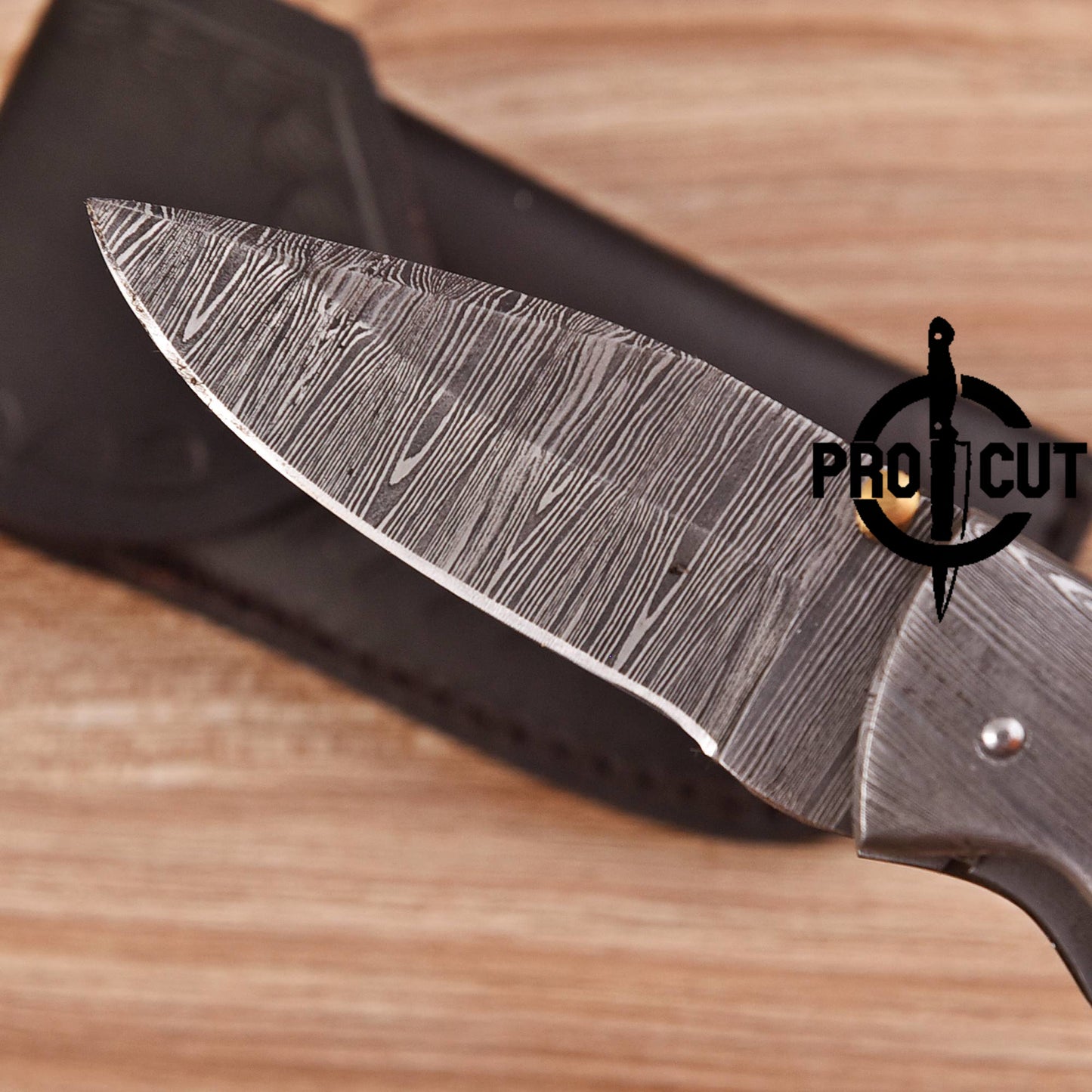 Pro Cut Handmade Damascus Steel Foldable Every Day Carry knife with Rosewood Handle