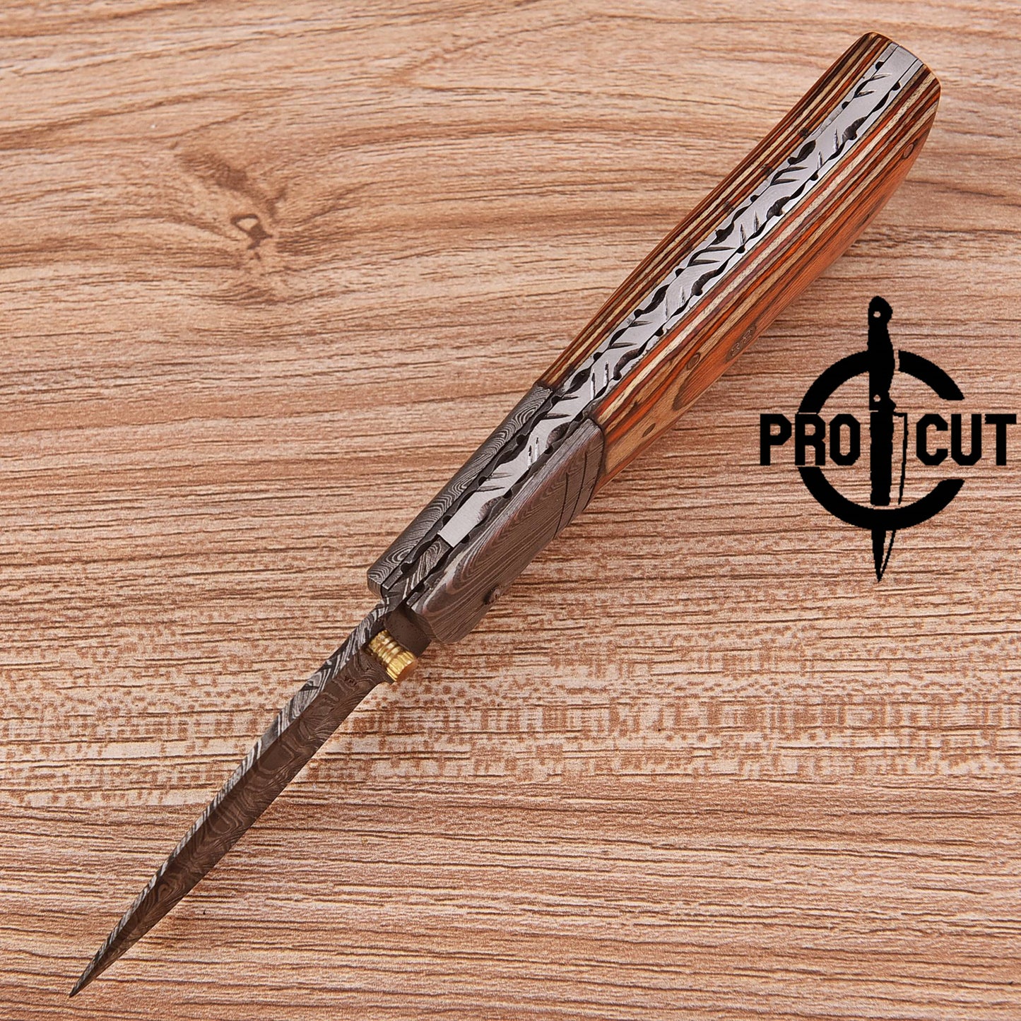 Pro Cut Damascus Steel Folding Knife Camping | Pro Cut Collectible EDC