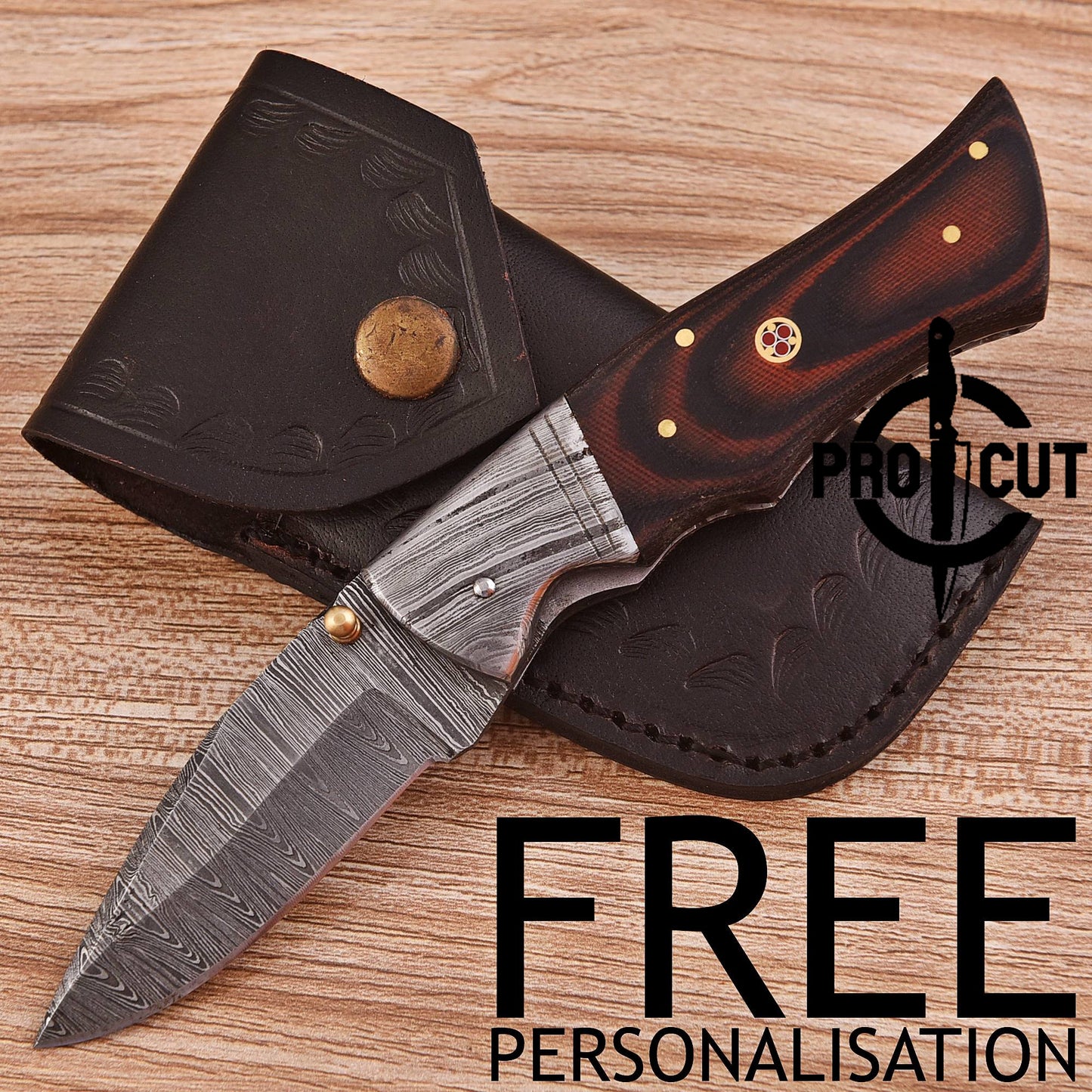 Pro Cut Outdoor Folding Knife | Durable Damascus Steel Blade