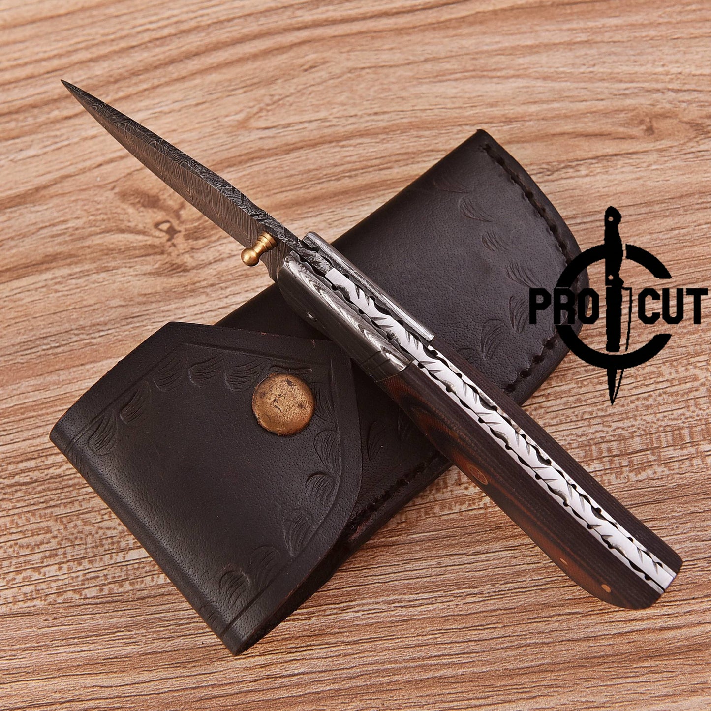 Pro Cut Outdoor Folding Knife | Durable Damascus Steel Blade