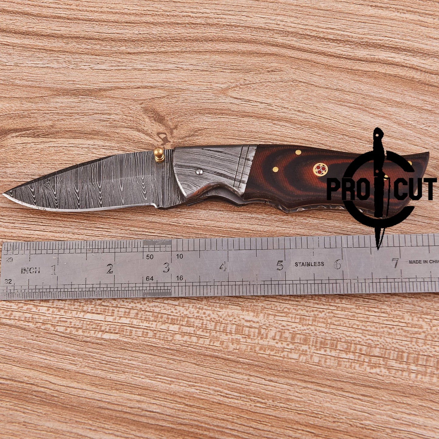 Pro Cut Outdoor Folding Knife | Durable Damascus Steel Blade