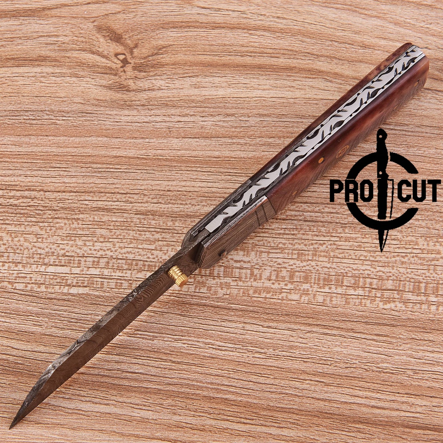 Pro Cut Outdoor Folding Knife | Durable Damascus Steel Blade