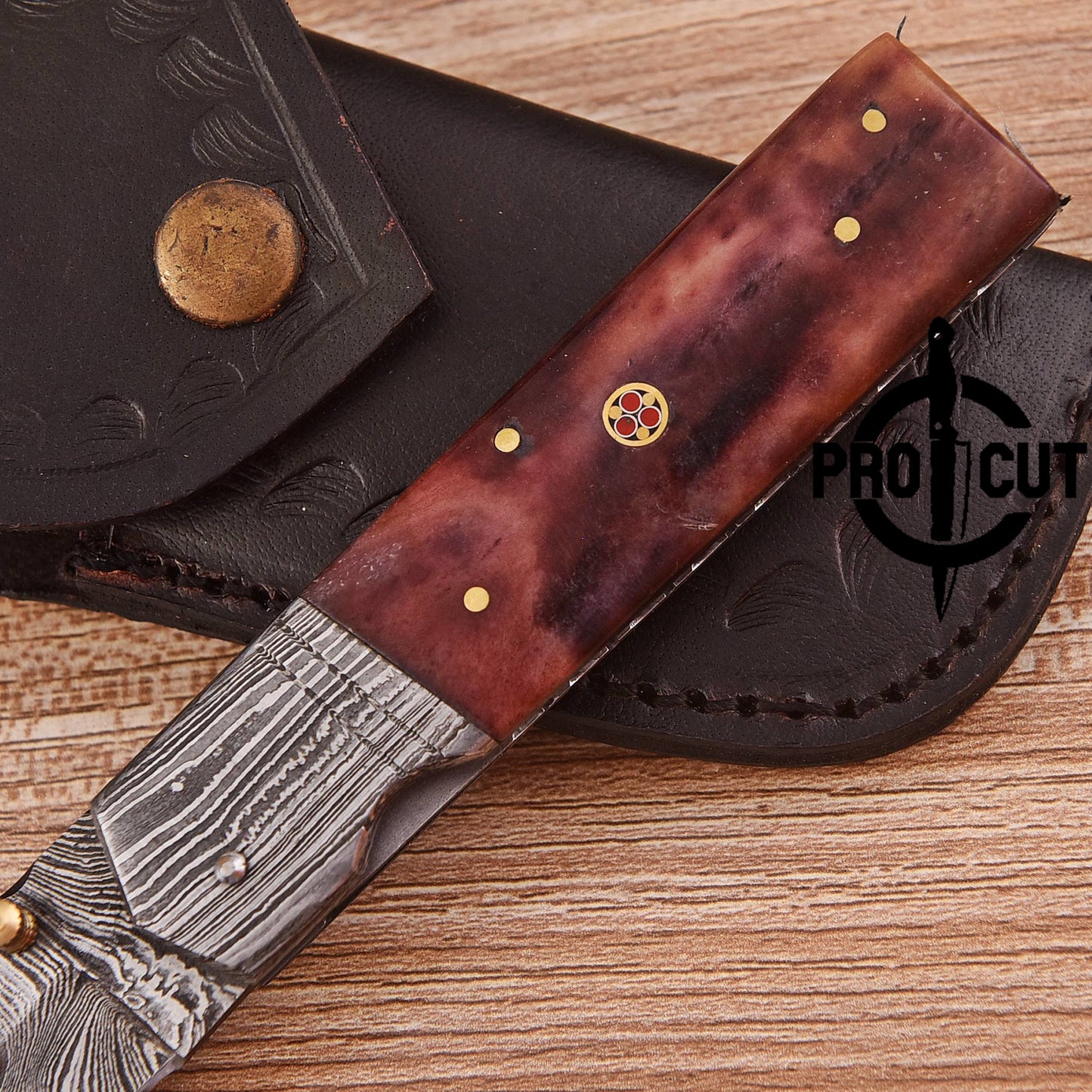 Pro Cut Outdoor Folding Knife | Durable Damascus Steel Blade