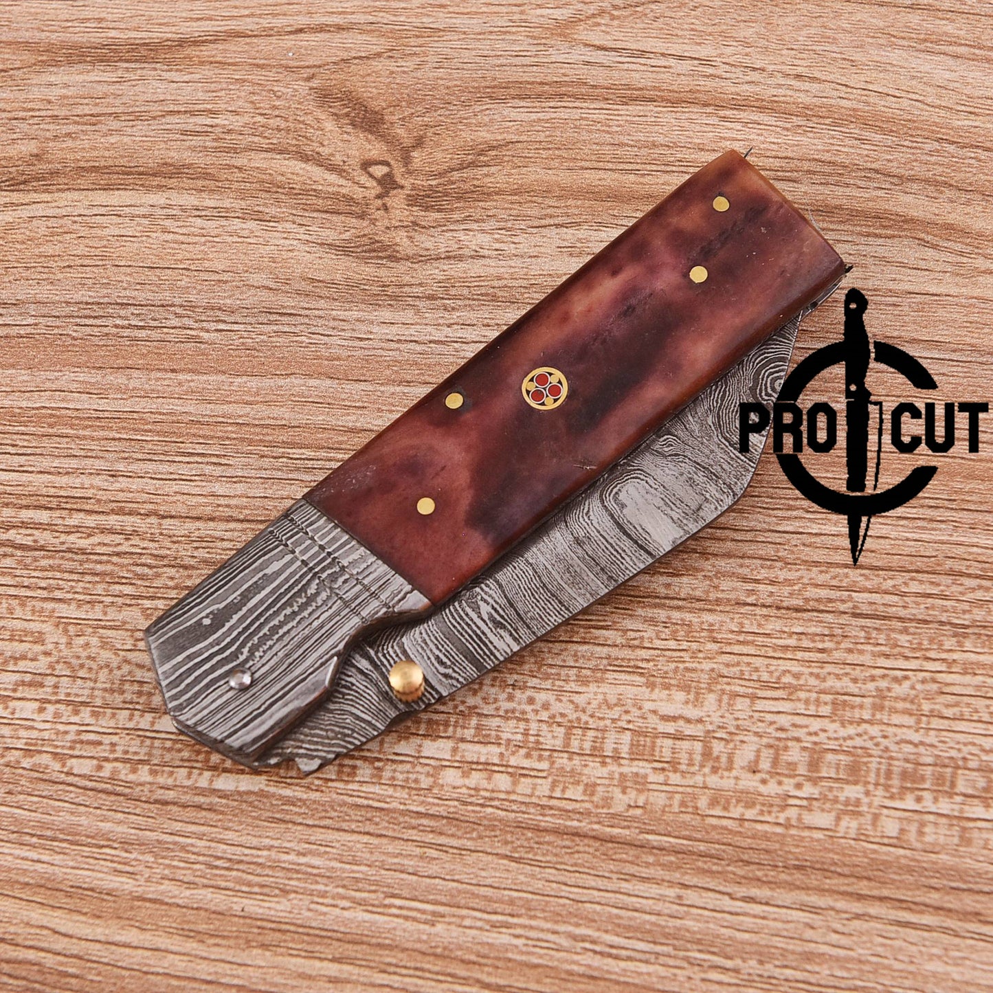 Pro Cut Outdoor Folding Knife | Durable Damascus Steel Blade