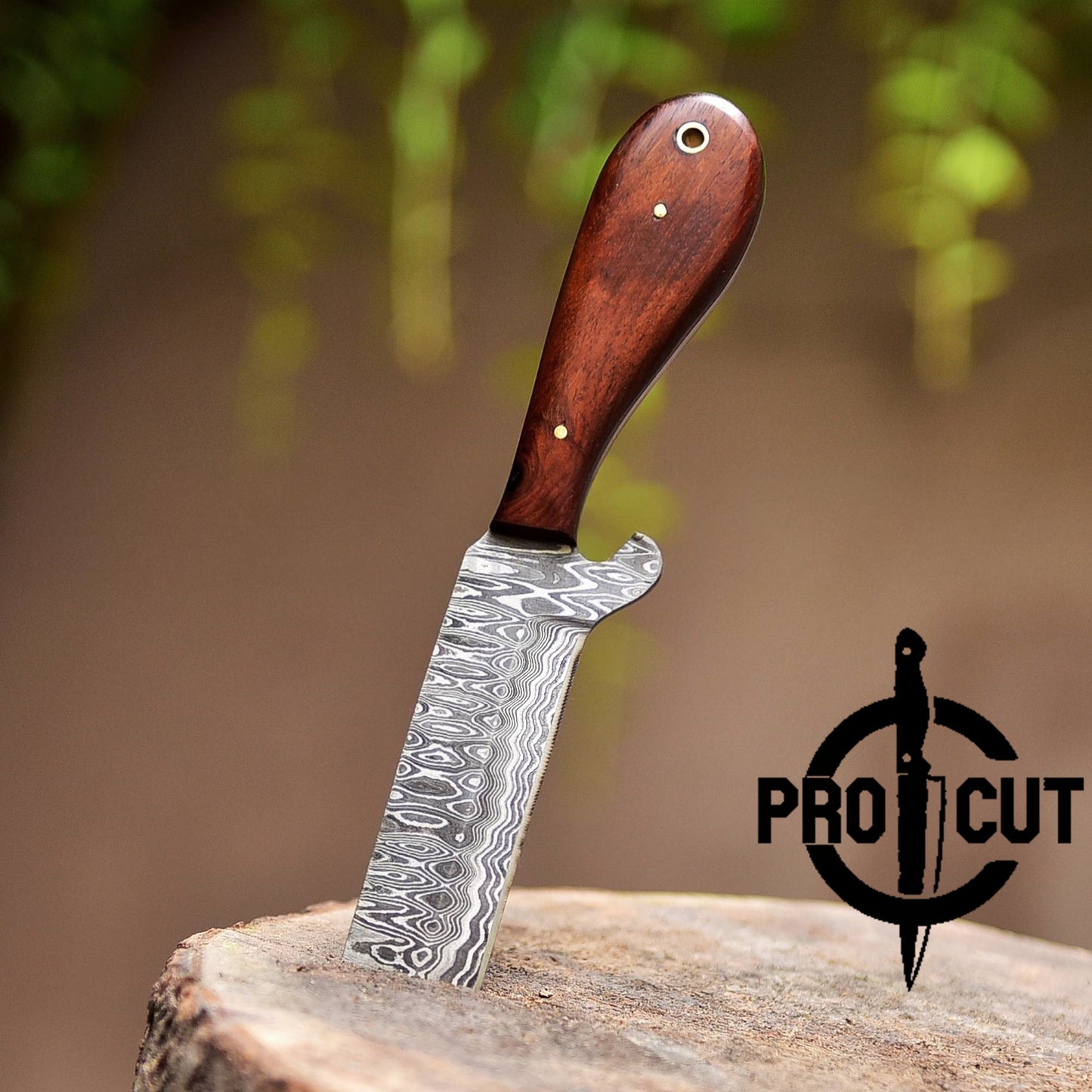 Pro Cut Handmade Cowboy Bull Cutter Knife with Horizontal Carry Pancake Sheath