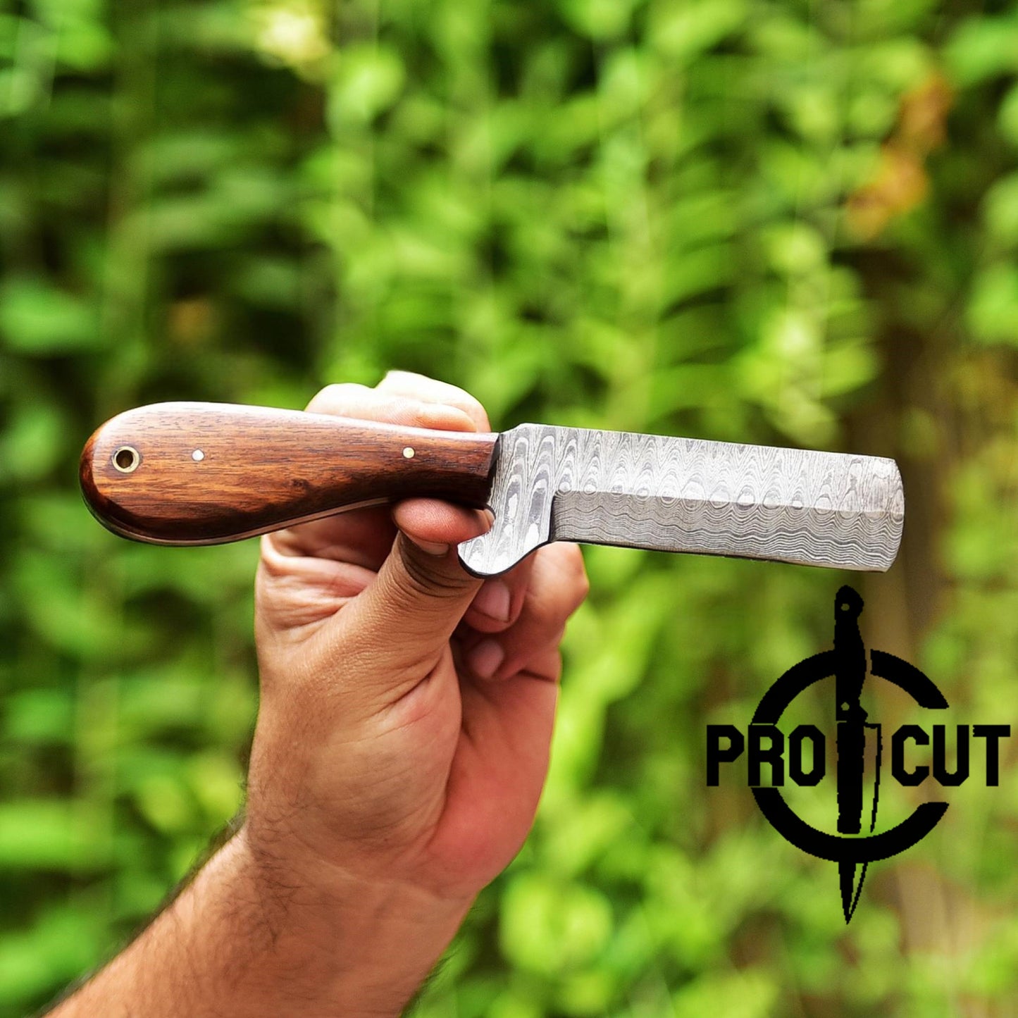 Pro Cut Handmade Cowboy Bull Cutter Knife with Horizontal Carry Pancake Sheath
