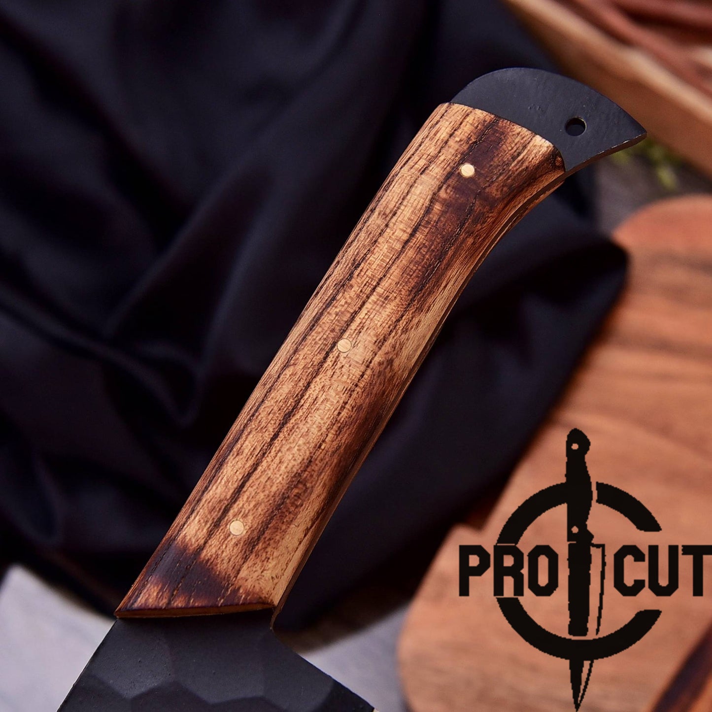 Pro Cut Obsidian Cut - Hand Forged Stainless Steel Kitchen Chef Set with Ashwood Handle