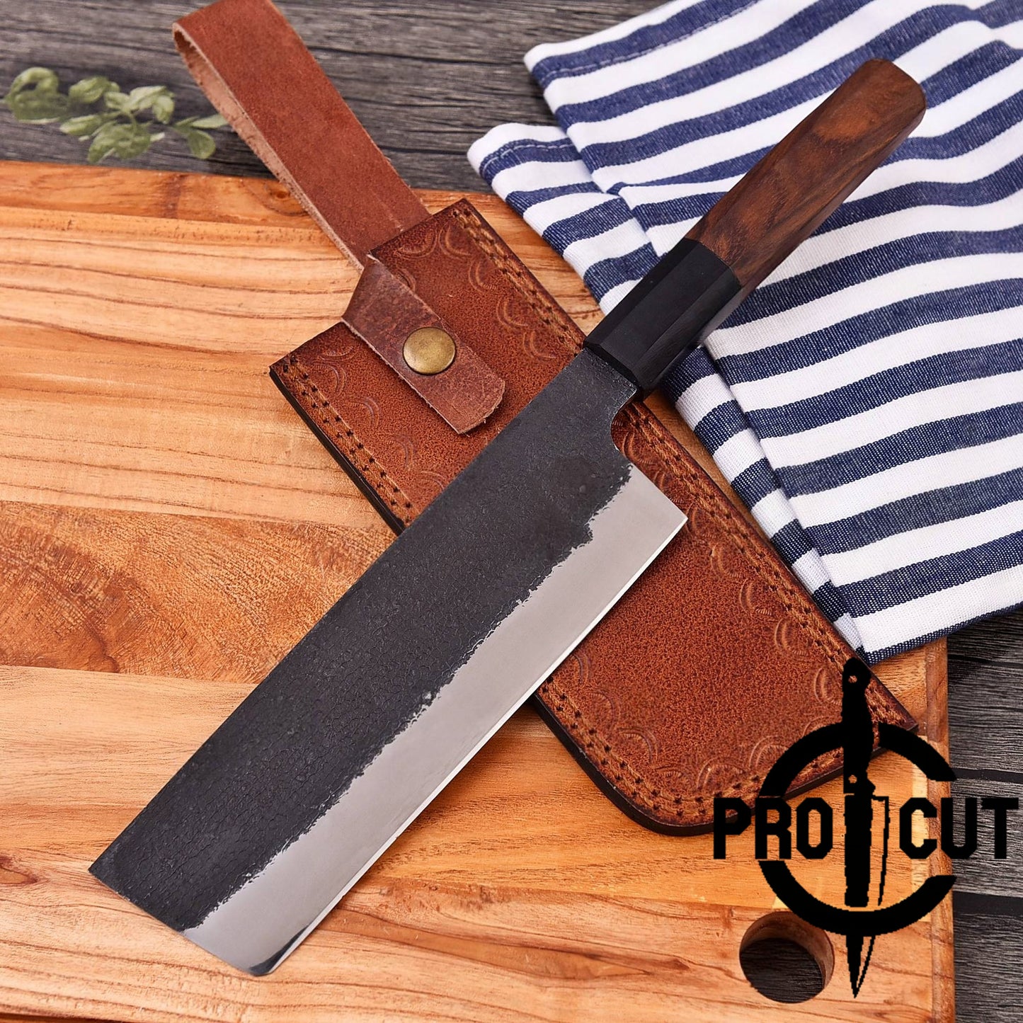 Pro Cut Premium Handmade Stainless Steel Nakiri Japanese Chef Knife, Slicer Knife, Meat Chopper Knife Gift For Men