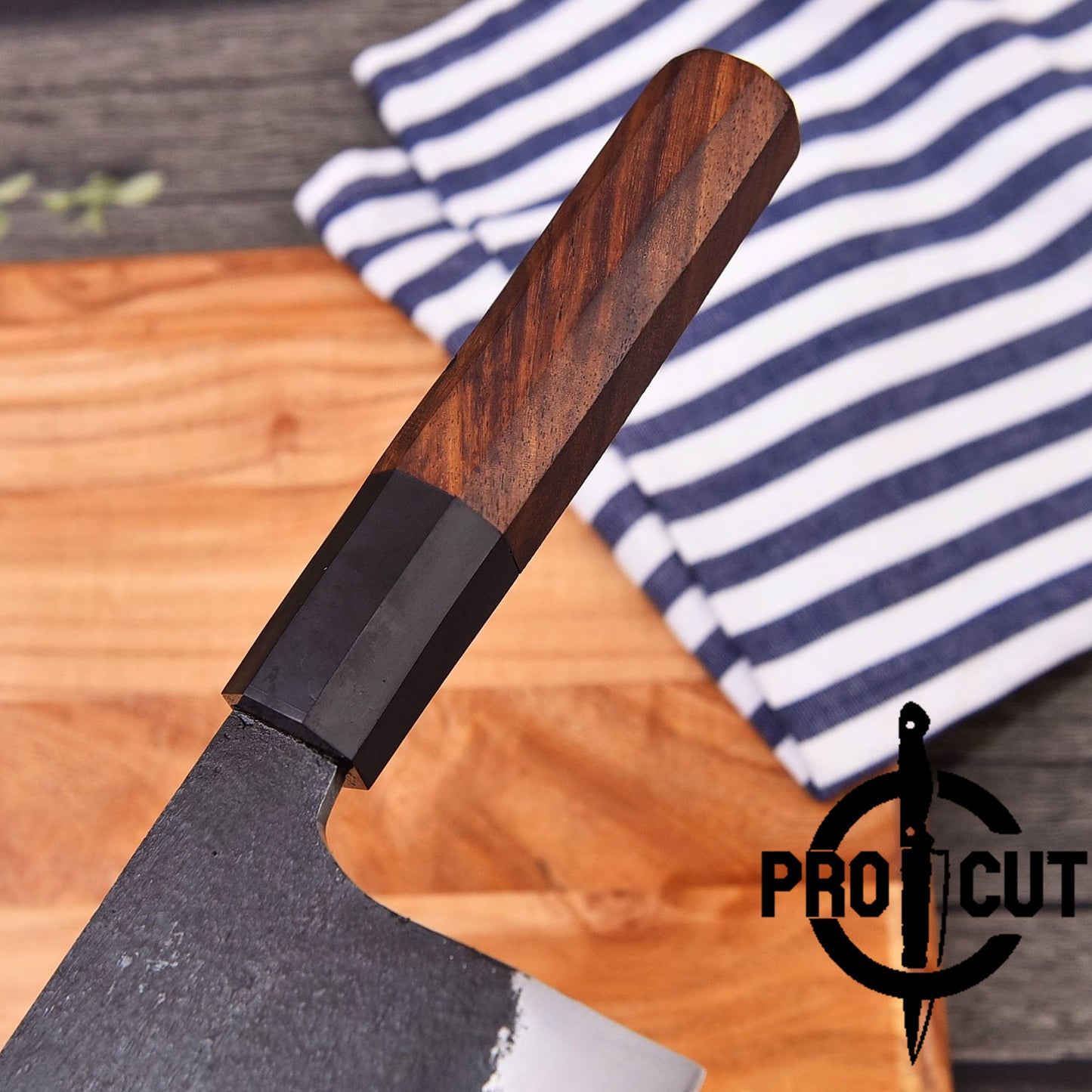 Pro Cut Hand Forged Stainless Steel Premium Serbian Cleaver Knife, Meat & Vegetable Chopper