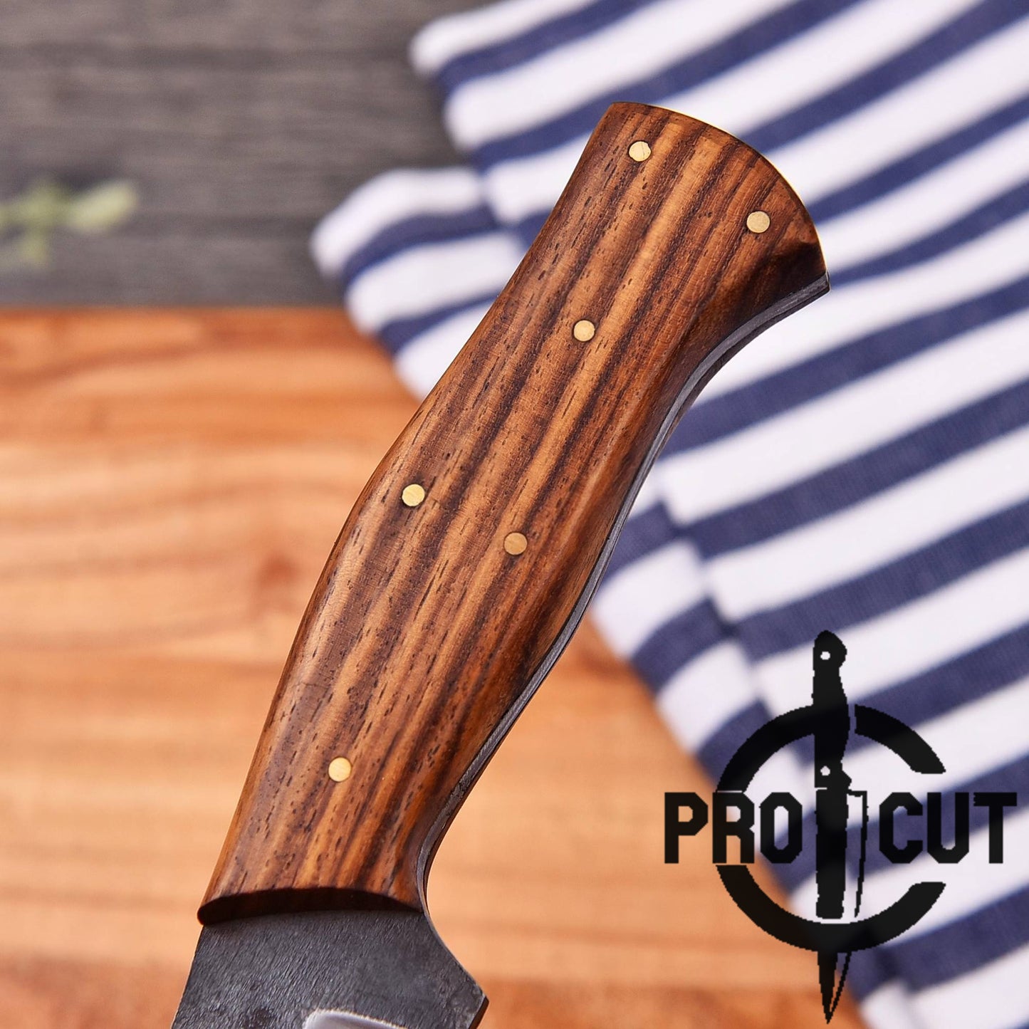 Pro Cut Handmade Stainless Steel Drop Point Hunting Knife with Rosewood Handle, Outdoor Camping Knife
