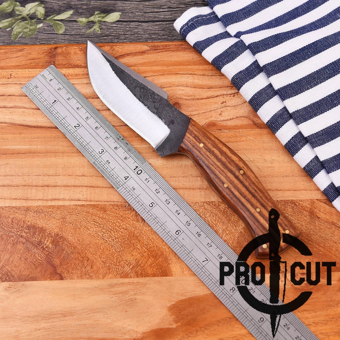Pro Cut Handmade Stainless Steel Drop Point Hunting Knife with Rosewood Handle, Outdoor Camping Knife