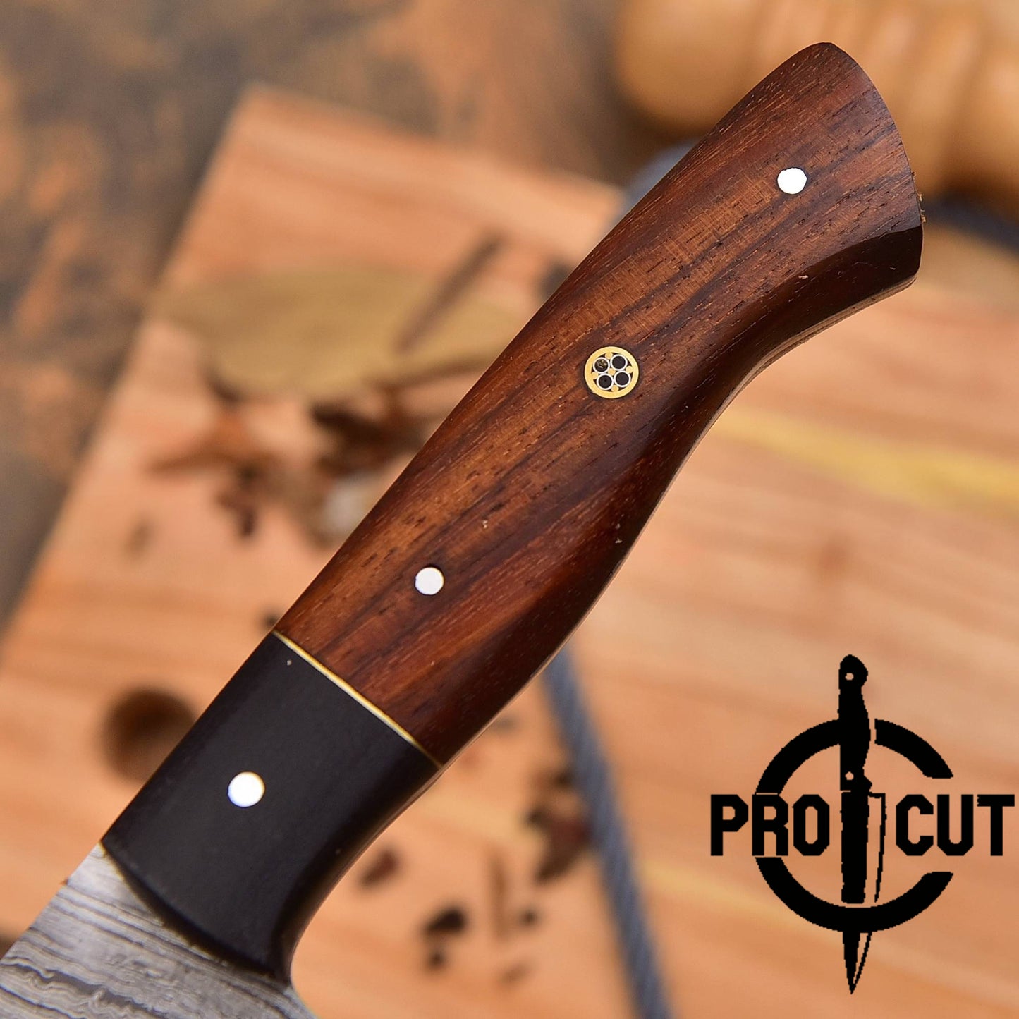 Pro Cut Custom Damascus Steel Handmade Kitchen Chef Knife with Rosewood Handle