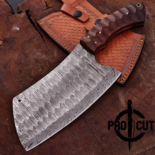 Damascus Steel Hand Forged Cleaver Knife 