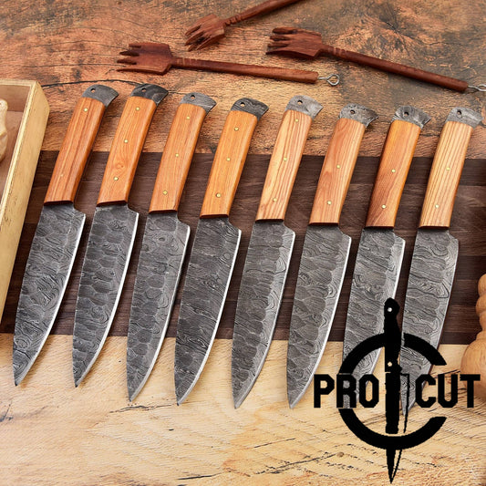 Pro Cut Steel Root - Hand Forged Damascus Steel Full Tang Culinary Steak Knives