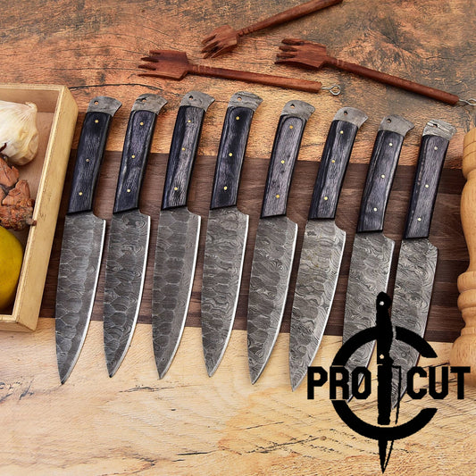 Pro Cut Steel Root - Hand Forged Damascus Steel Full Tang Culinary Steak Knives
